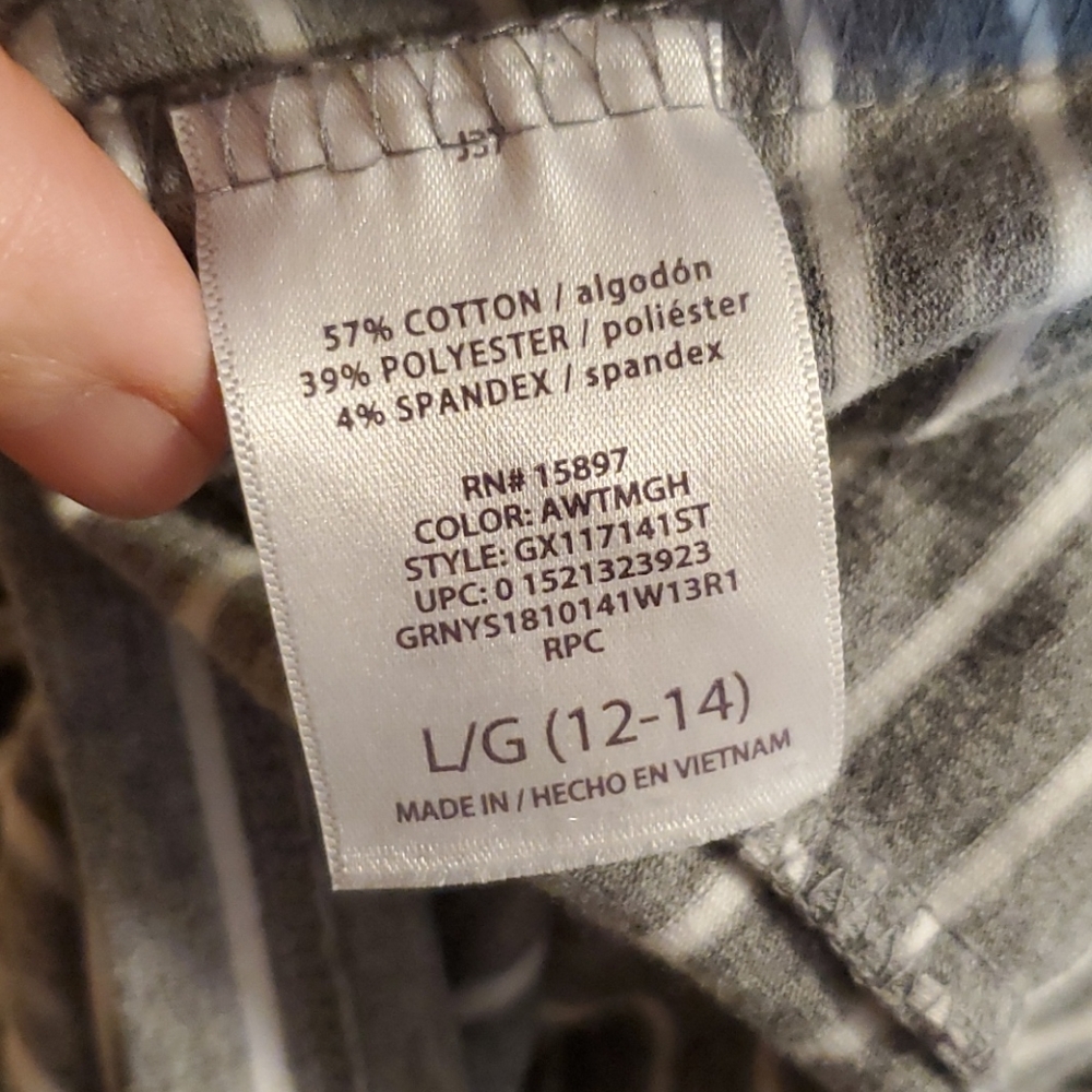 Great Expectations grey & white striped dress Large 12/14 - Picture 8 of 13